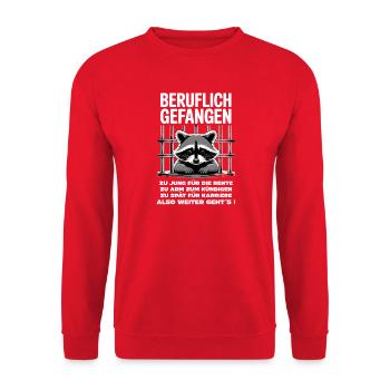Büro & Job Kollegen Arbeiter lustiges Arbeiten - Unisex Pullover - Rot - Vorne - Alina (178cm) & Michal (187cm)