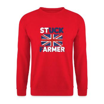 Stuck Farmer UK Sarcastic Farming Farm Farmer Life - Unisex Sweatshirt - red - Front - Alina (178cm) & Michal (187cm)