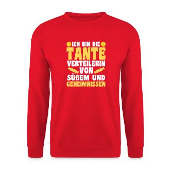 Familienmotiv Nichte - Unisex Pullover - Rot - Vorne - Alina (178cm) & Michal (187cm)