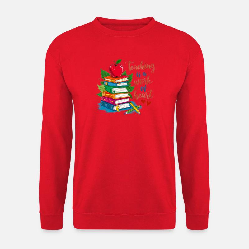 Teacher Bokstack and Hjärta - Unisex Sweatshirt - red