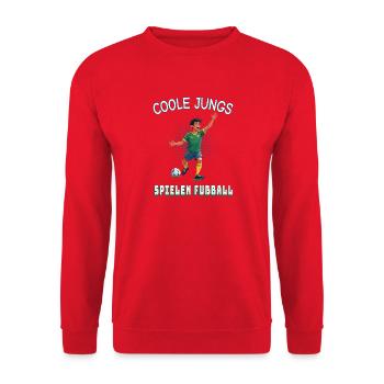 Garçons cool jouant au football – Kids Design - Sweat-shirt Unisexe - rouge - Devant - Alina (178cm) & Michal (187cm)