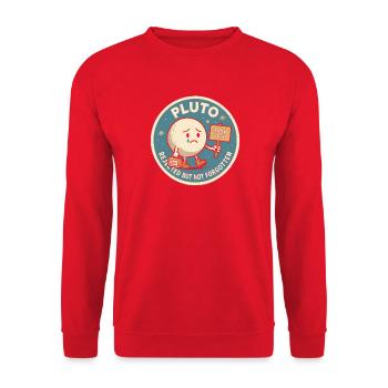 Pluto Abgelehnt, aber nicht vergessen - Unisex Pullover - Rot - Vorne - Alina (178cm) & Michal (187cm)