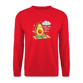 Guac and Chill - Unisex Sweatshirt - red - Front - Alina (178cm) & Michal (187cm)