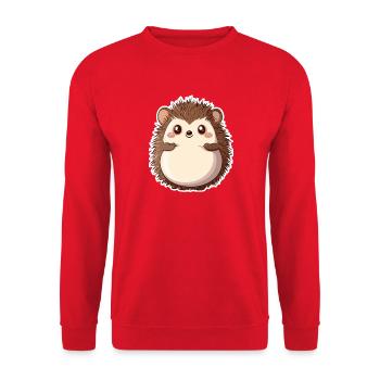 Hedgehog - Unisex Sweatshirt - red - Front - Alina (178cm) & Michal (187cm)