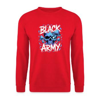 Blue Skull Army Mushrooms - Unisex Sweatshirt - red - Front - Alina (178cm) & Michal (187cm)