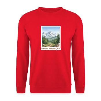 Colorado Berge Naturlandschaft - Unisex Pullover - Rot - Vorne - Alina (178cm) & Michal (187cm)