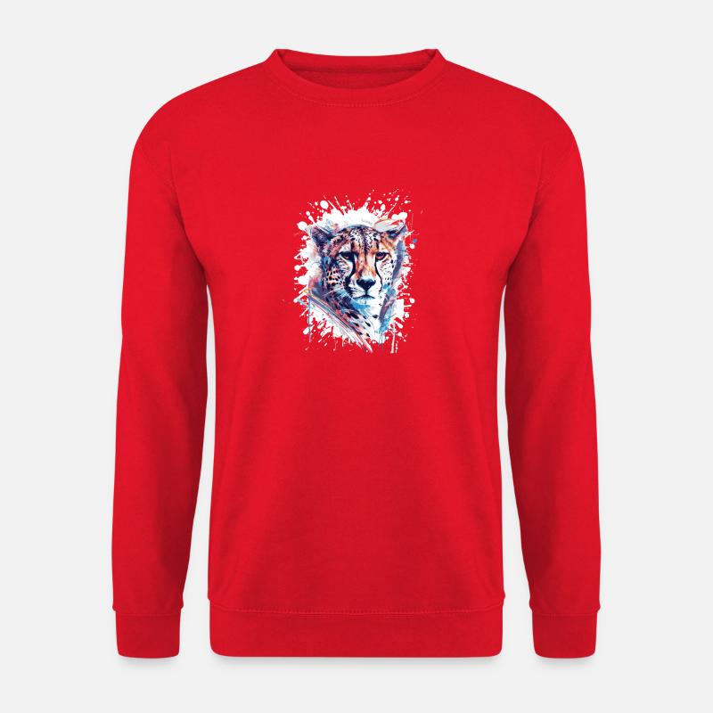 Leopard Splatter Aquarell - Unisex Pullover - Rot