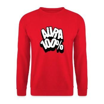 Aura 100 % - Sweat-shirt Unisexe - rouge - Devant - Alina (178cm) & Michal (187cm)