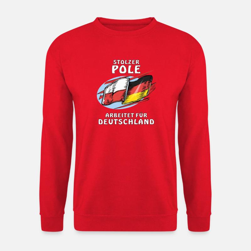 POLE WORKS FOR GERMANY - Unisex Sweatshirt - red