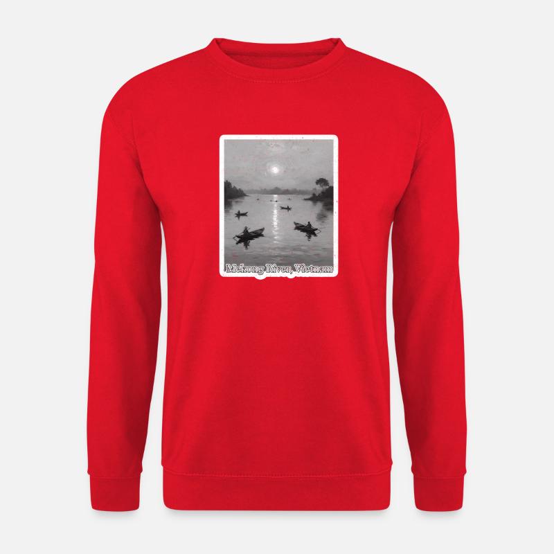 Mekong Moonlight by the River - Unisex Sweatshirt - red