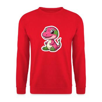 Dinosaure - Sweat-shirt Unisexe - rouge - Devant - Alina (178cm) & Michal (187cm)