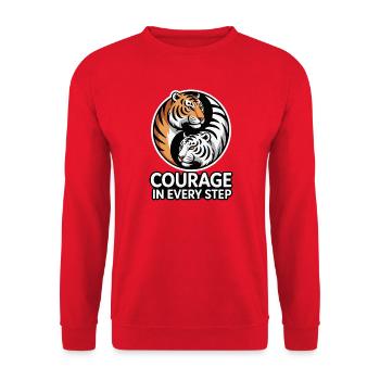 Courage in Every Step Tiger - Unisex Sweatshirt - red - Front - Alina (178cm) & Michal (187cm)