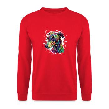 Explosion de couleur Portrait de chien - Sweat-shirt Unisexe - rouge - Devant - Alina (178cm) & Michal (187cm)