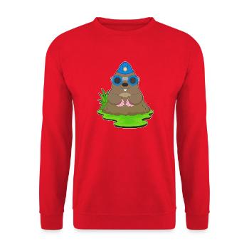 Mole Miner Mining Helmet Mining - Unisex Sweatshirt - red - Front - Alina (178cm) & Michal (187cm)