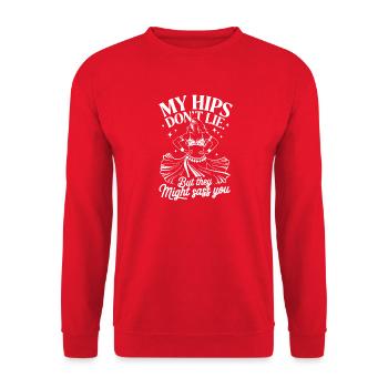 Mes hanches ne mentent pas, mais elles pourraient vous intenter - Sweat-shirt Unisexe - rouge - Devant - Alina (178cm) & Michal (187cm)