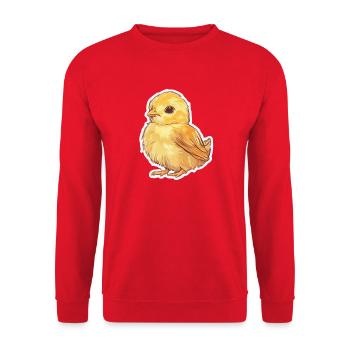 Chick - Unisex Sweatshirt - red - Front - Alina (178cm) & Michal (187cm)