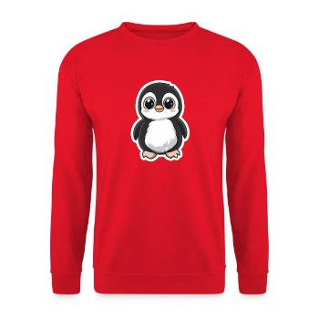 Pingouin - Sweat-shirt Unisexe - rouge - Devant - Alina (178cm) & Michal (187cm)
