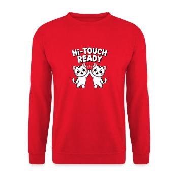 K-Pop Hi-Touch Funny Korea Maknae - Unisex Sweatshirt - red - Front - Alina (178cm) & Michal (187cm)