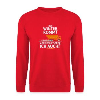  Der Winter Kommt Aber Keine Sorge Ich Auch - Unisex Sweatshirt - red - Front - Alina (178cm) & Michal (187cm)