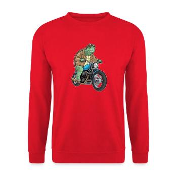Turtle Motorcycle - Unisex Sweatshirt - red - Front - Alina (178cm) & Michal (187cm)