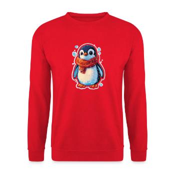 Pingouin - Sweat-shirt Unisexe - rouge - Devant - Alina (178cm) & Michal (187cm)