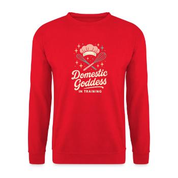 Traditionelle Frau Vintage Sahm Retro Hausfrau - Unisex Pullover - Rot - Vorne - Alina (178cm) & Michal (187cm)