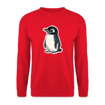 Pingouin - Sweat-shirt Unisexe - rouge - Devant - Alina (178cm) & Michal (187cm)