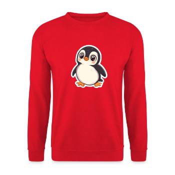 Pingouin - Sweat-shirt Unisexe - rouge - Devant - Alina (178cm) & Michal (187cm)