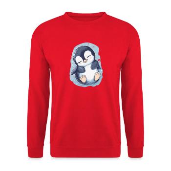 Pingouin - Sweat-shirt Unisexe - rouge - Devant - Alina (178cm) & Michal (187cm)