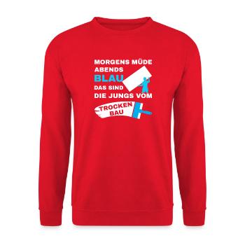 Drywall Drywall Drywall Fitter Saying - Unisex Sweatshirt - red - Front - Alina (178cm) & Michal (187cm)