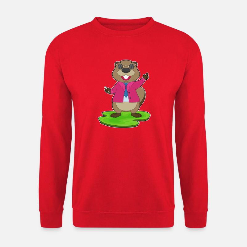 Biber Lehrer Kreide Schule - Unisex Pullover - Rot