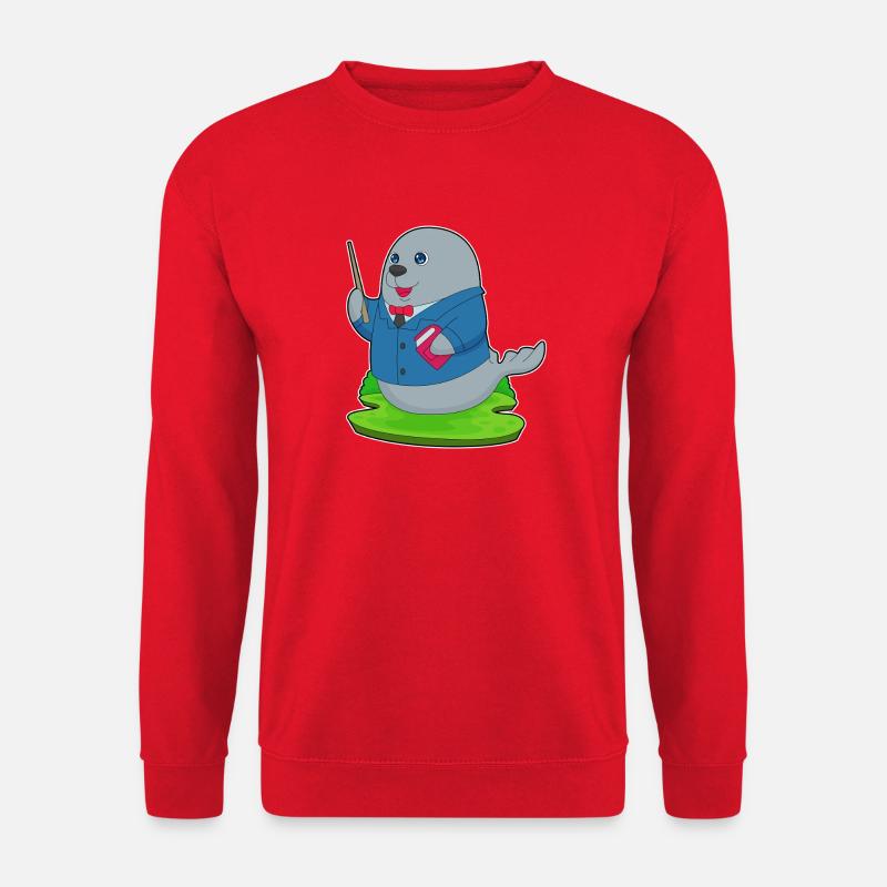 École de lecture Seal Teacher - Sweat-shirt Unisexe - rouge