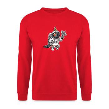oiseau de l’espace astronaute calopsitte - Sweat-shirt Unisexe - rouge - Devant - Alina (178cm) & Michal (187cm)