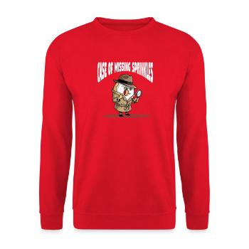 Lustige Donut Detektiv - Unisex Pullover - Rot - Vorne - Alina (178cm) & Michal (187cm)