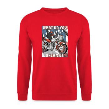 MOTO DE QUOI RÊVEZ-VOUS - Sweat-shirt Unisexe - rouge - Devant - Alina (178cm) & Michal (187cm)