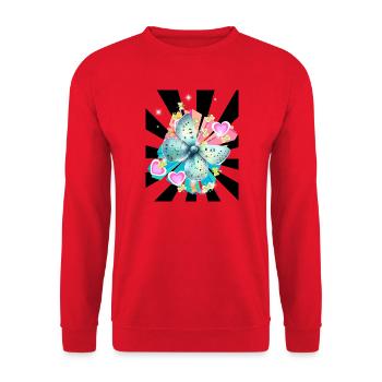 Soft Blue Butterfly Insect Retro - Unisex Sweatshirt - red - Front - Alina (178cm) & Michal (187cm)