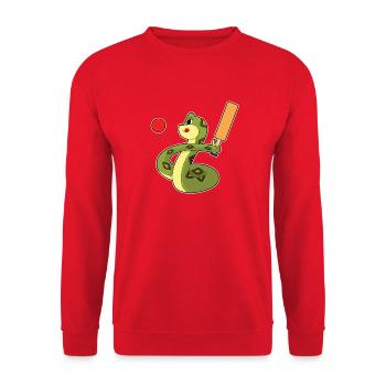 Schlange Cricket Cricketschläger - Unisex Pullover - Rot - Vorne - Alina (178cm) & Michal (187cm)