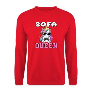 Unicorn - sofa queen zocken - Unisex Sweatshirt - red - Front - Alina (178cm) & Michal (187cm)