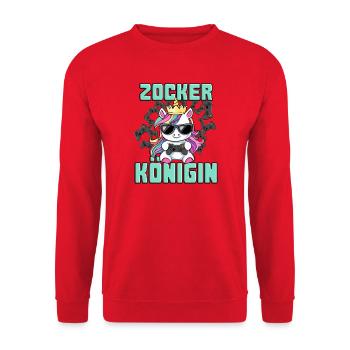 Gambler Queen - Licorne - Sweat-shirt Unisexe - rouge - Devant - Alina (178cm) & Michal (187cm)