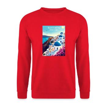 Santorini Dreams - Unisex Sweatshirt - red - Front - Alina (178cm) & Michal (187cm)