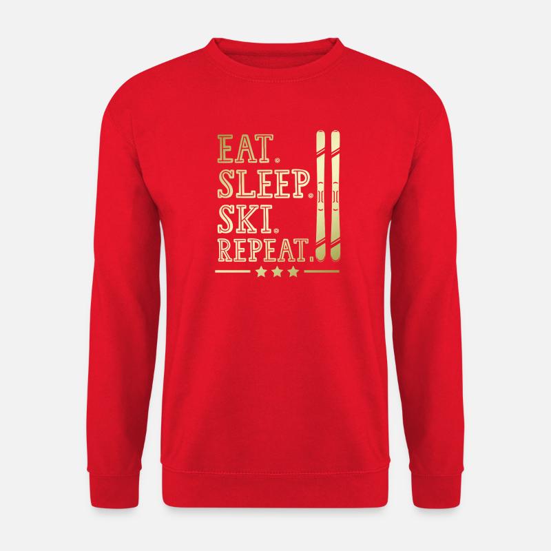 Manger dormir Ski Répéter - Sweat-shirt Unisexe - rouge