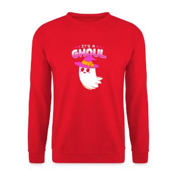 Gender Reveal Halloween Mom-to-be - Unisex Sweatshirt - red - Front - Alina (178cm) & Michal (187cm)