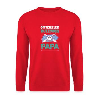 bulldog hunde papa - Unisex Pullover - Rot - Vorne - Alina (178cm) & Michal (187cm)
