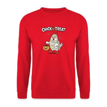 poussin ou friandise - Sweat-shirt Unisexe - rouge - Devant - Alina (178cm) & Michal (187cm)