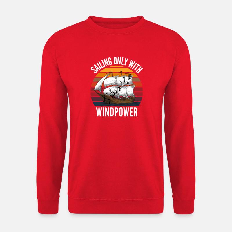 SAILING ONLY WITH WINDPOWER - Unisex Sweatshirt - red