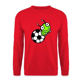Caterpillar Football Hole Ball Comic Funny Cute Sports Cute - Unisex Sweatshirt - red - Front - Alina (178cm) & Michal (187cm)