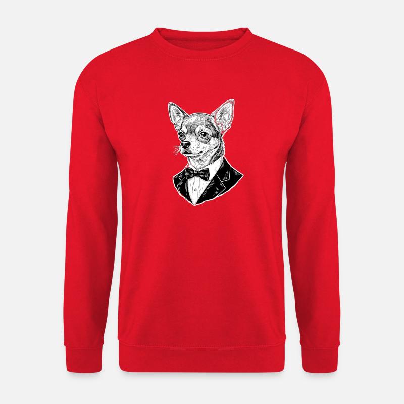 Chihuahua im Smoking - Unisex Pullover - Rot