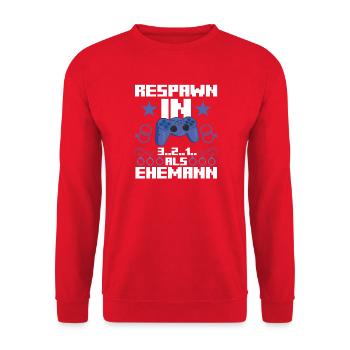 Bräutigam Polterabend Gamer Junggesellenabschied - Unisex Pullover - Rot - Vorne - Alina (178cm) & Michal (187cm)