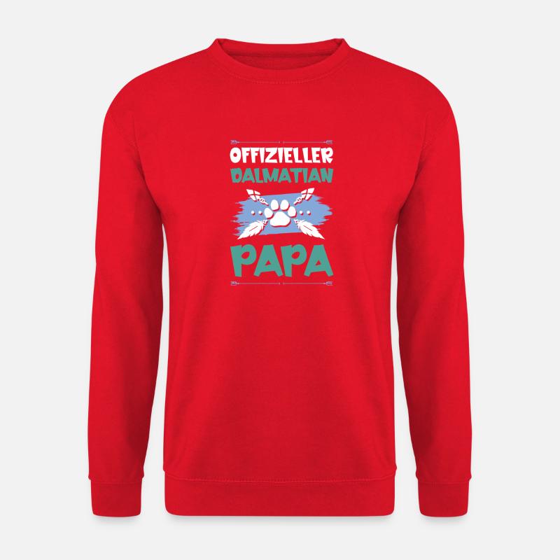 dalmatiner hunde papa - Unisex Pullover - Rot