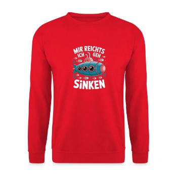 Unterwasserwitz Mir reicht's Ich geh sinken - Unisex Pullover - Rot - Vorne - Alina (178cm) & Michal (187cm)